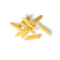 Na białym tle rozrzucone są surowe penne oraz plastry batata i mrożony produkt FRoSTA.